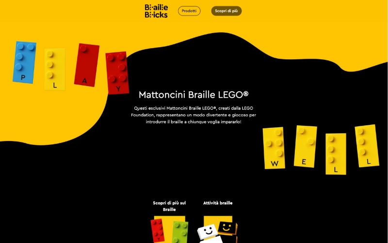 Il Braille con i mattoncini lego